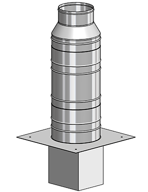 SBS Schornsteinverlängerung doppelwandig mit Einschub eckig
